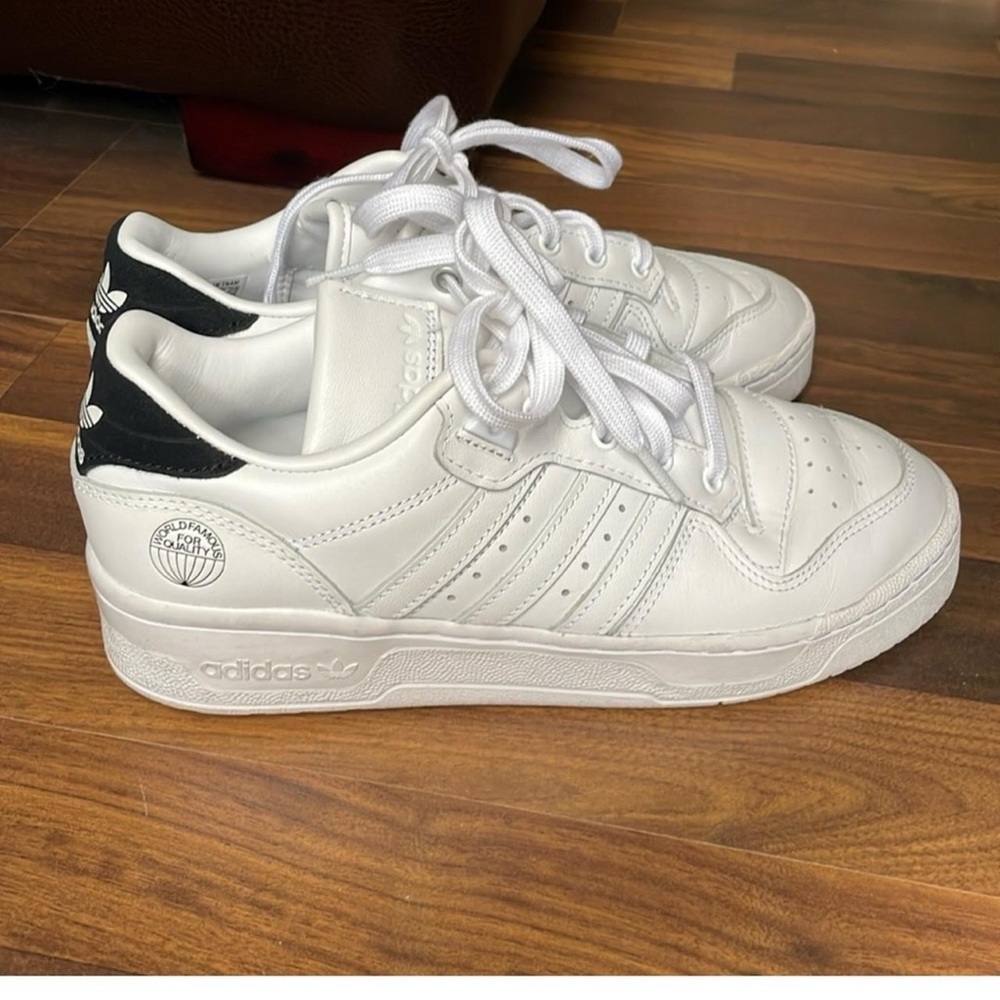 Adidas White Sneakers with Subtle Stitching